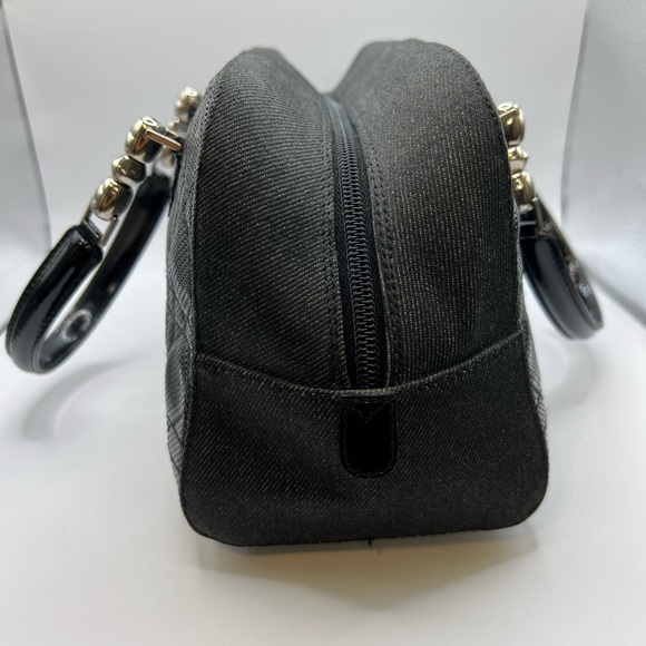 AUTHENTIC DIOR LADY TOTE Charcoal Gray Denim/ Leather - Picture 4 of 8